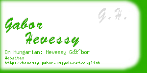 gabor hevessy business card